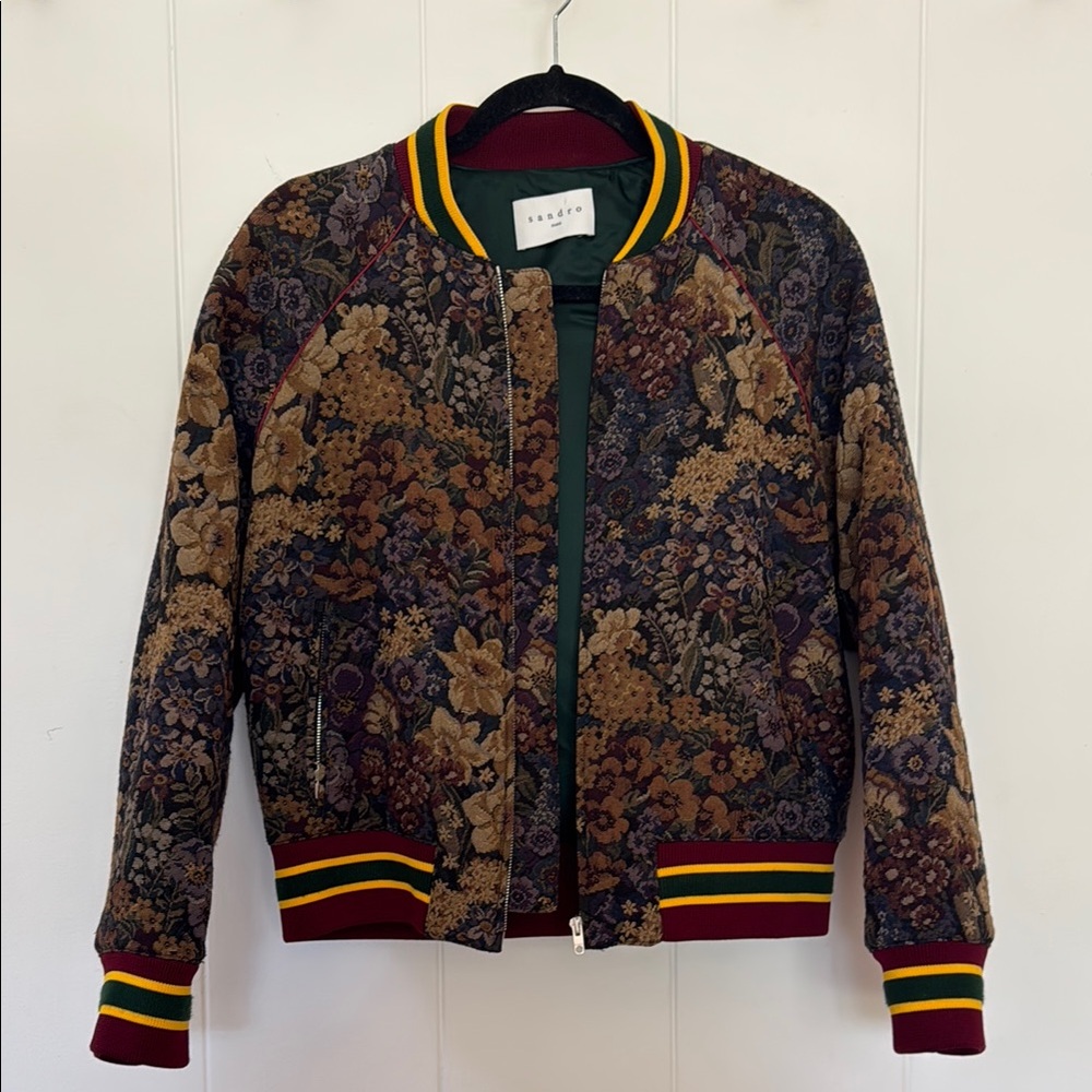 Floral Patterned Bomber Jacket - image 7